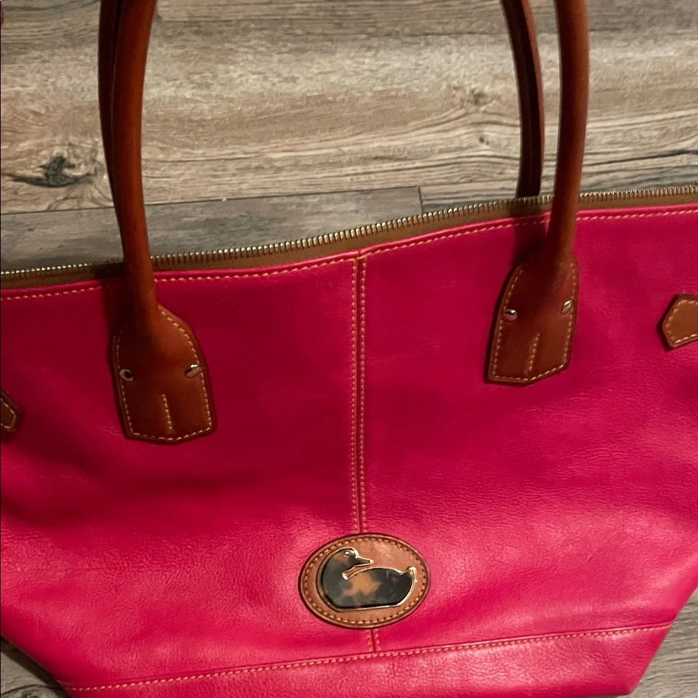 Dooney & Bourke Pink Tote with Brown Accents - Picture 8 of 8